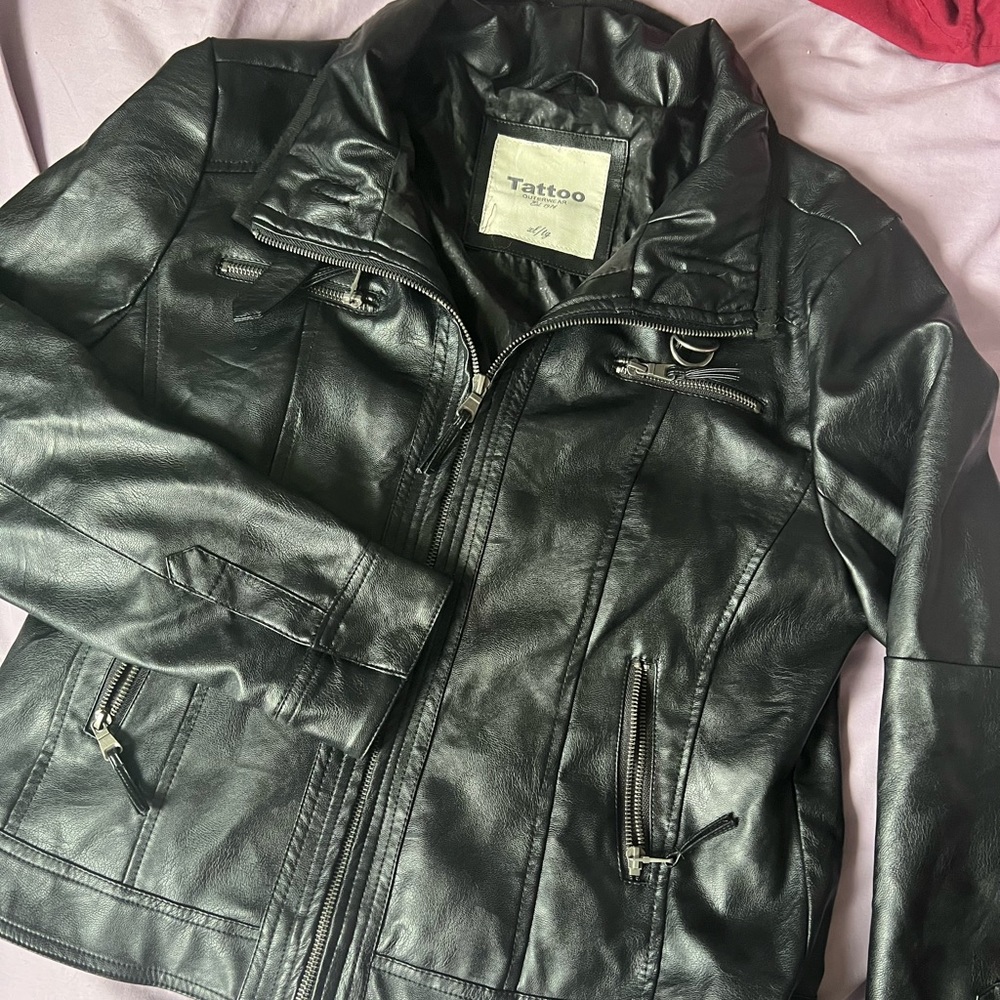 Tattoo Outerwear Pleather Jacket (faux leather)